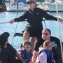 Passengers get ready to sail on the O'Neill catamaran. Photo by Michael Roberts.