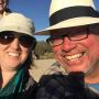 Jennifer Walker, who took this selfie and most of these photos, with Randy Clayton, our host. Randy, who keeps his draft horses at Wilder Ranch and gives carriage rides downtown every Christmas season, knows everyone on the North Coast. 