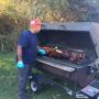 The chef's cousin and assistant arrived at the beach at 9am to start grilling the humanely raised pork from Fogline Farms.  