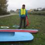Becca Moeller demonstrated rapid disassembly of the "Dos Lados" by means of brace removal and lengthwise folding. And it's all thanks to the Boy Scouts. Hilltromper photo.