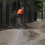 A mountain biker gets airborne. Mountain bikers have long thought sustainable trails might be boring trails. Bell press photo.