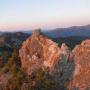 Looking back along the northern ridge of Cone Peak at sunset.