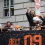 Shortstop Brandon Crawford with daughter Braylyn