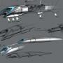 Hyperloop passenger transport capsule conceptual design sketch.