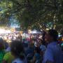 The Mission Adobe courtyard full at the 2015 festival. Hilltromper photo.