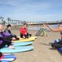Before the lesson instructor Nina Ke'alohi Dodge gives some pointers on the beach. (Chip Scheuer)