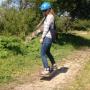 Hilltromper's Clark Tate was cruising single track about an hour after first stepping onto the OneWheel.