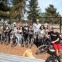 A bunch of smiling PVHS kids at the pump track. There is no pump track in South County. Not yet. Dave Robinson photo.