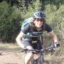 Suzie Thomas blazes up the last stretch before the golf course. HT 