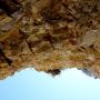 A look towards the sky from inside the cave. 