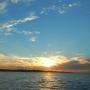 Watching the sunset as we cruise back to the harbor. Photo by Hanae Armitage.