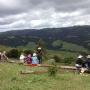 Picnickers in Picnic Meadow, looking across Pescadero Creek.