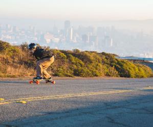 Yes, you can bomb uphill on a Boosted.