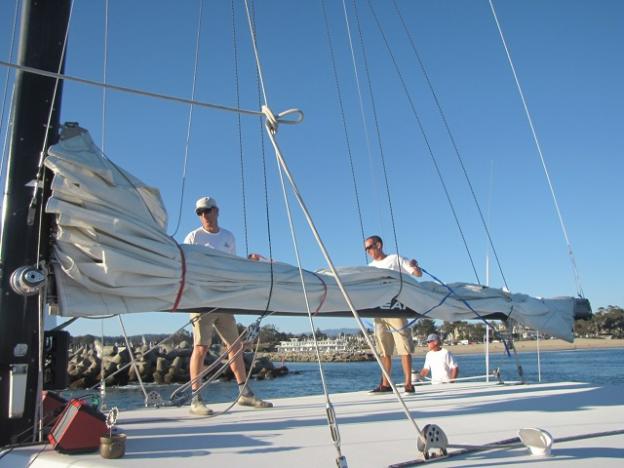 "Hoisting the jib" is the only sailing term we know, but we're pretty sure that's not what's happening here. Photo by Michael Roberts.