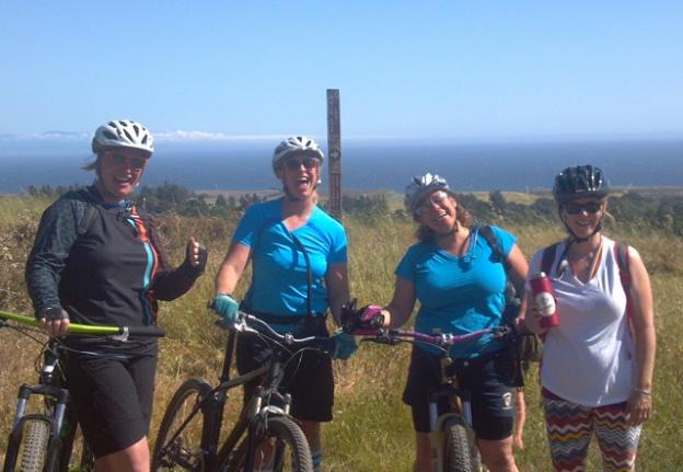 Angela, Joh, DJay and Dr. Wendy cheer the fact that from this point on it's all downhill. 