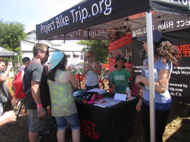 Games for prizes at the Project Bike Trip tent.