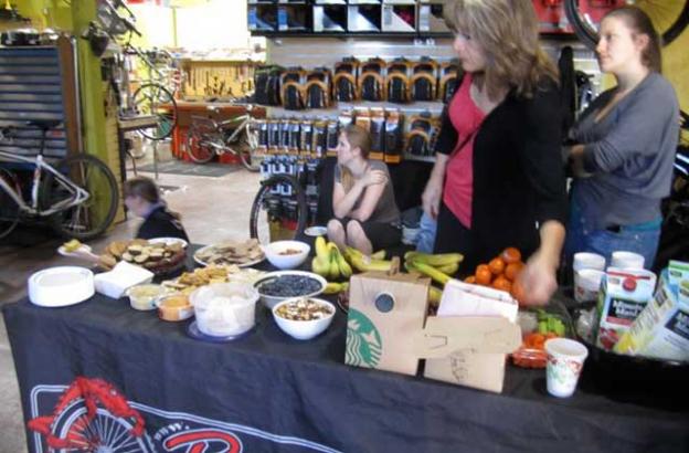 A bike clinic without refreshments is like a day without sunshine. 