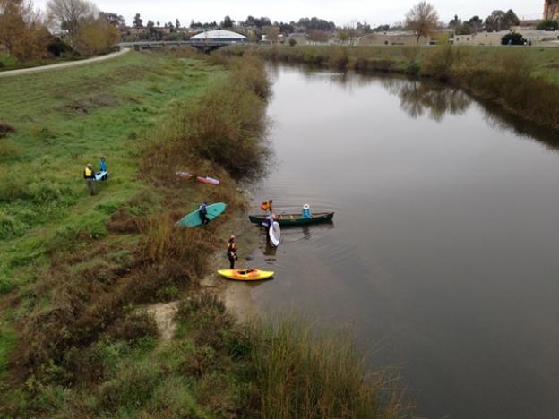 Putting in at the Soquel Avenue bridge. Eileen Cross photo.