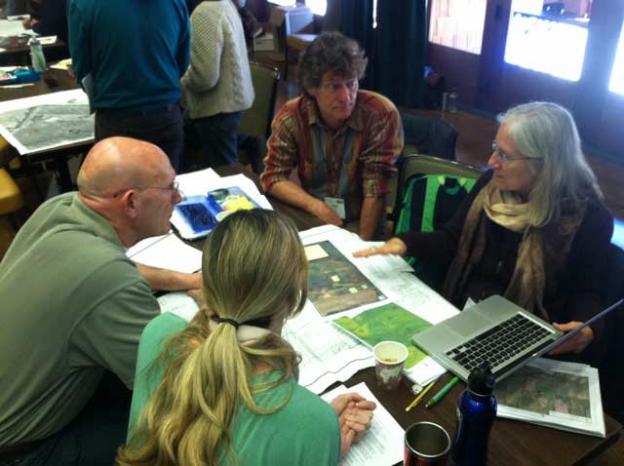 Brock Dolman (center) at the EcoFarm Conference.