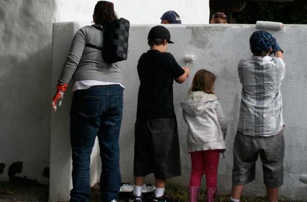 Volunteers prettied up the Santa Cruz Mission after Friends of Santa Cruz State Parks' successful campaign to prevent the park's closure.