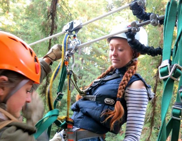 Safety comes first at Mount Hermon—with briefings, practice runs and last-minute safety checks on the platform. Karen Kefauver photo.