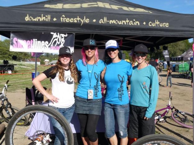 Ready to rock the women's Sugar Showdown in 2013 at the Santa Cruz Mountain Bike Festival are (l-r) Katelyn Praly, Kat Sweet, Tammy Donahugh and Lindsay Beth Currier of Shine Riders Co. 