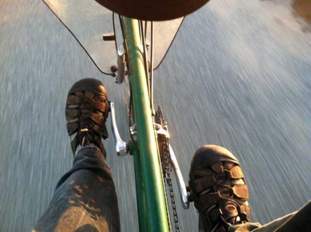 Pedaling selfie.