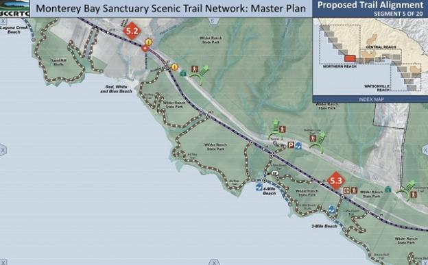 Detail of one segment of the Monterey Bay Sanctuary Scenic Trail out of 20 planned. From MBSST Master Plan.