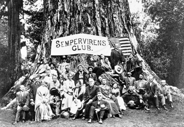 In 1900, what was then called the Sempervirens Club rallied around preservation of the old-growth trees of Big Basin. Photo credit: Sempervirens Fund.