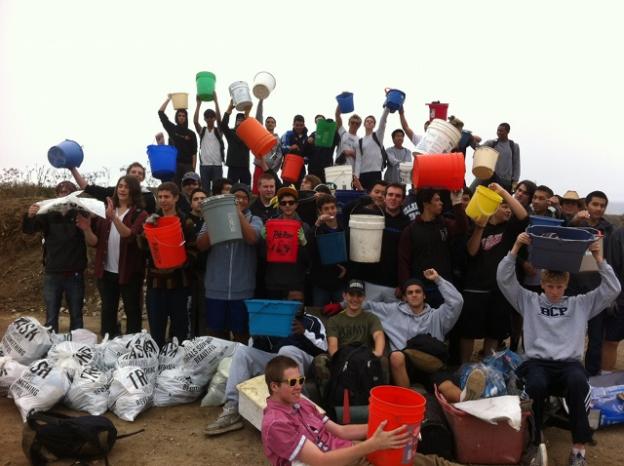 The Panther Beach cleanup crew with Patrick Adams. Photo courtesy Save Our Shores.