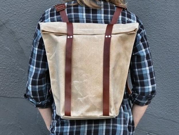 Alite's Pine to Pacific Rucksack in waxed canvas. Hipster sold separately.