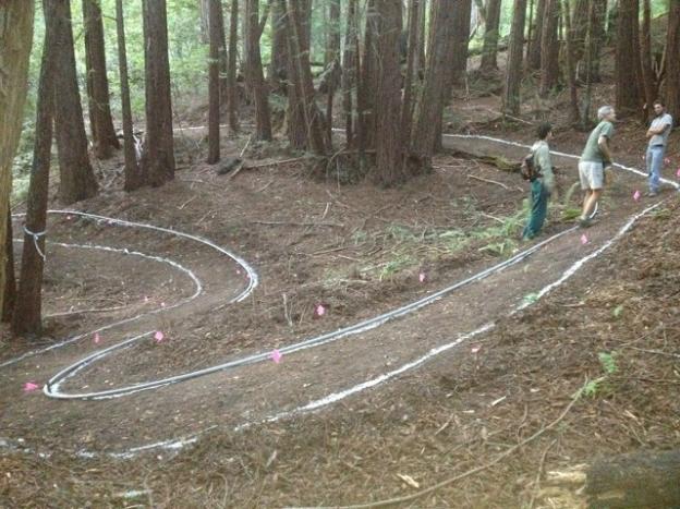 Mapping out a switchback on the Emma McCrary Trail. Photo courtesy MBoSC.