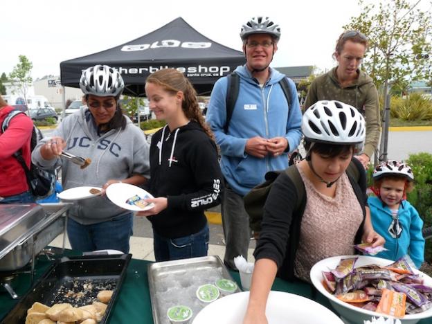 Happiness abounds at Bike to Work/School Day. Karen Kefauver photo.