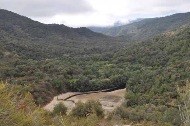 The view back up Carmel River's valley from a ridge bisecting the Carmel River and San Clemente Creek on Aug. 7, 2015.
