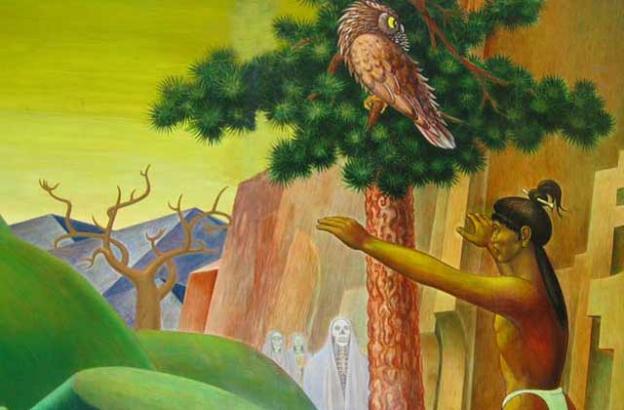 Detail from "The Legend of New Almaden" by Clay Spohn.