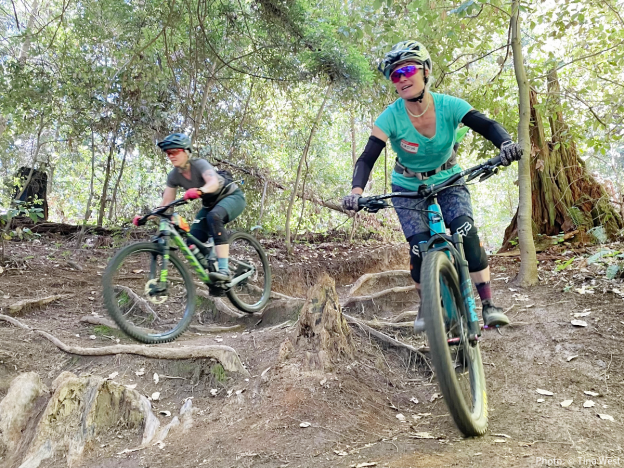 Girls Rock riders enjoying the local trails. Photo © Tina West