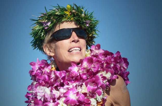Robin "Zeuf" Janiszeufski Hesson, KPIG's longtime "Girl in the Curl," hosted a paddle-out life celebration at Pleasure Point. 