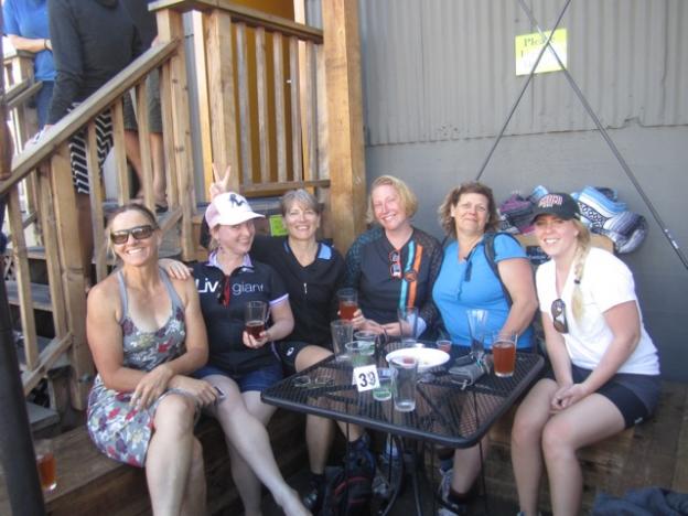 Some of the crew at Santa Cruz Mountain Brewing, having earned the beer and feeling sassy.