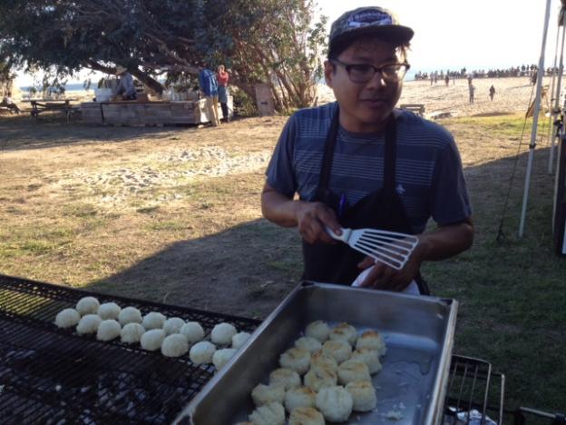 Chef Cartlo Esperanza, of Santa Cruz's Assembly, brought a mix of ambition and tradition to help create an unforgettable beach cookout.  Hilltromper photo.