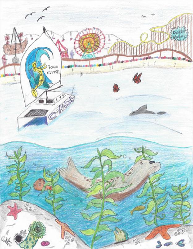 Honorable mention: "Marine Playground" by Colin Keith, grade 5, Sierra Mar Elementary