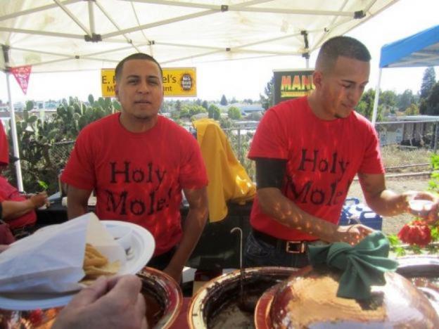 The team from Manuel's, which took the judges' prize for best mole. Hilltromper photo.