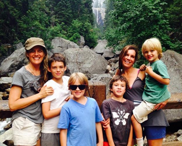 After our quest for artsy photos nearly cost us a small child, we decided the classic photo setting along Mist Trail was just fine.