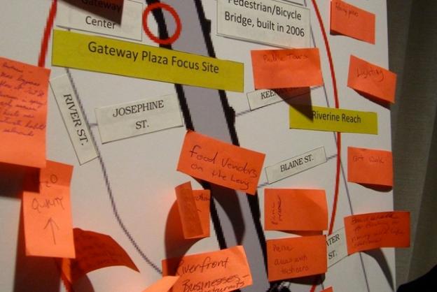 Suggestions for the river at the Jan. 7 launch of the San Lorenzo River Alliance. Hilltromper photo.