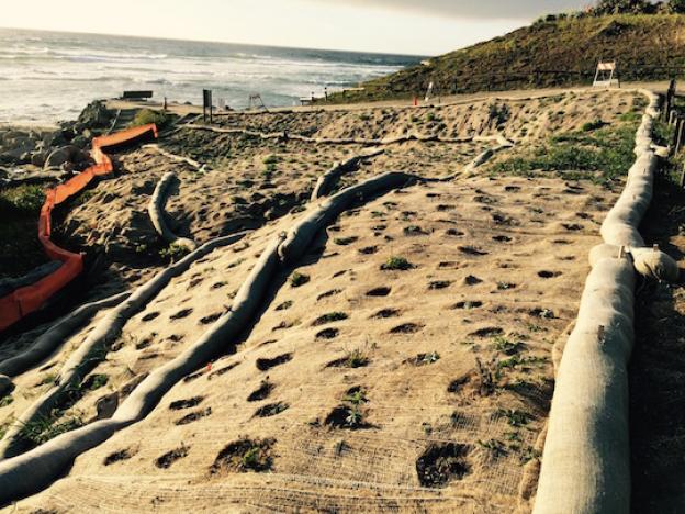 Erosion control on the San Vicente Creek project. Photo courtesy ECI.