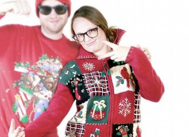 Don't forget Friday evening's Ugly Sweater Contest! They'll have a fabric artist on hand armed with appliques in case your Christmas sweater is too tasteful. UglySweaterShop.com photo.