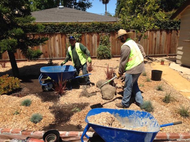 ECI's landscape professionals hard at work on a private residence. Photo courtesy ECI.