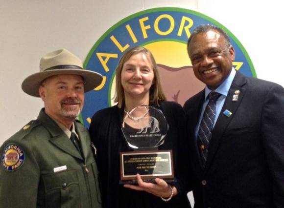 State Parks Sector Superintendent Kirk Lingenfelter, Bonny Hawley and State Parks Director Jackson. 