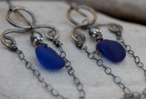 Luna Sea Designs jewelry, available at the Friends of Santa Cruz State Parks Holiday Sale this weekend, is made from materials found on Santa Cruz beaches. 