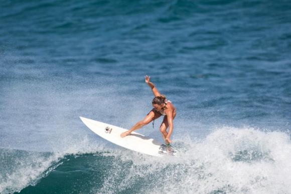 Nina Ke'alohi Dodge schooling everybody in the lineup. Photo courtesy Nina Ke'alohi Dodge.