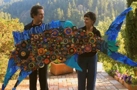 Judith and Richard Lang have been turning beach trash into art for more than 20 years. They will be at the Sanctuary Exploration Center Wednesday evening.